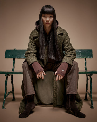 Emporio Armani New York capsule collection bouclé wool-blend coat