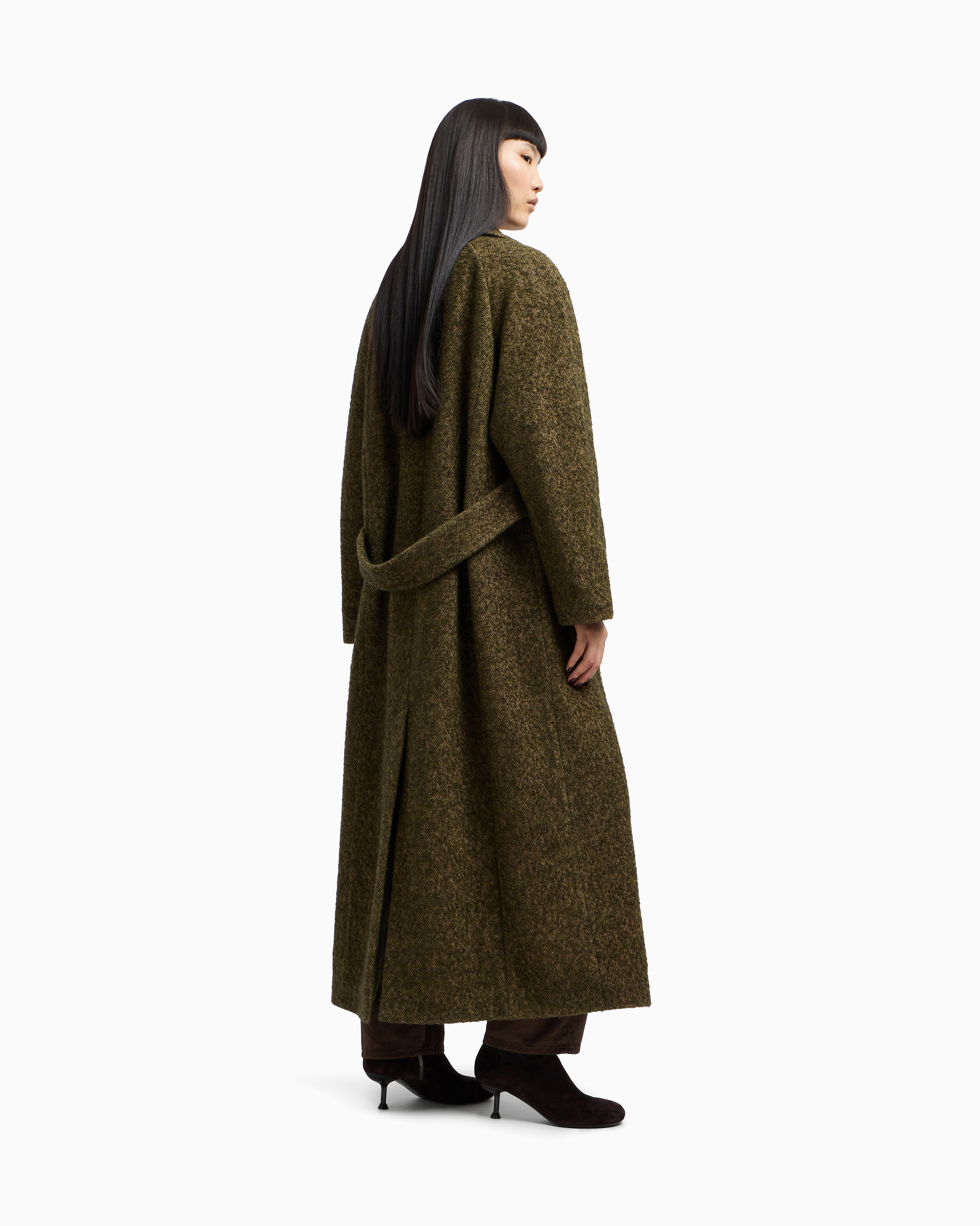 Emporio Armani New York capsule collection bouclé wool-blend coat
