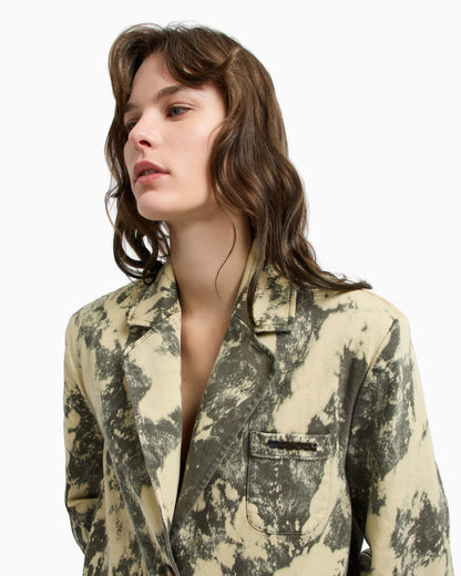 Emporio Armani New York capsule collection single-breasted tie-dye effect garment-dyed drill blazer