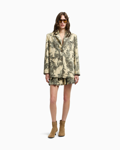 Emporio Armani New York capsule collection single-breasted tie-dye effect garment-dyed drill blazer