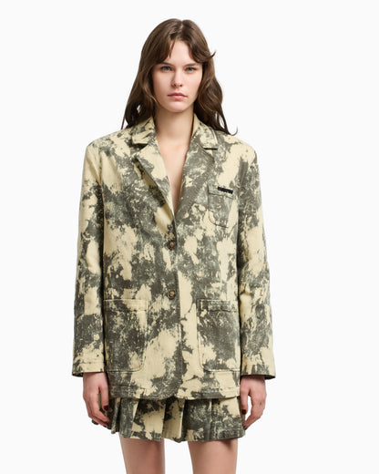 Emporio Armani New York capsule collection single-breasted tie-dye effect garment-dyed drill blazer