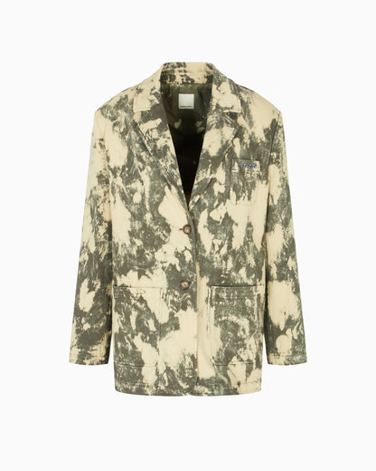 Emporio Armani New York capsule collection single-breasted tie-dye effect garment-dyed drill blazer