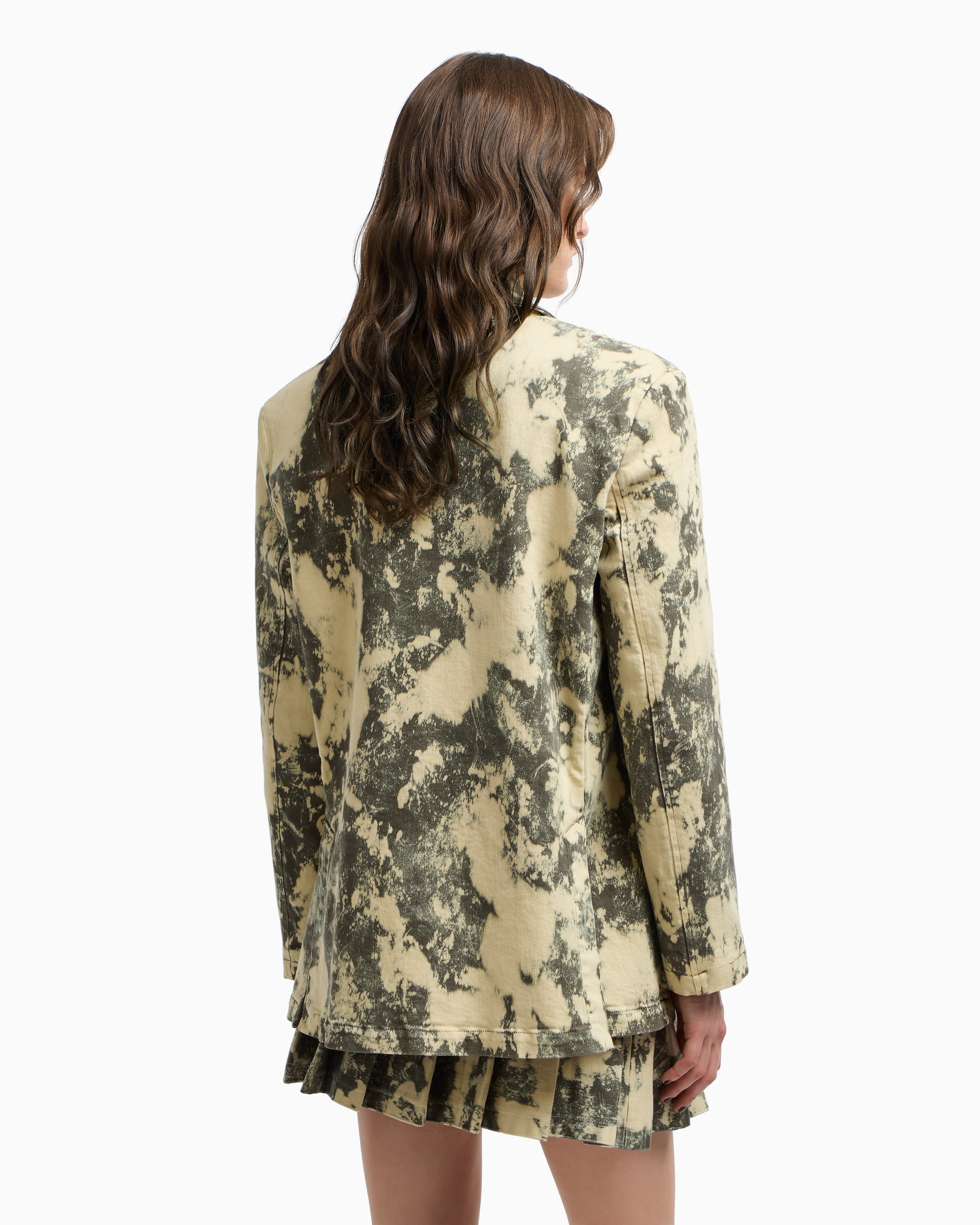 Emporio Armani New York capsule collection single-breasted tie-dye effect garment-dyed drill blazer