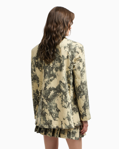Emporio Armani New York capsule collection single-breasted tie-dye effect garment-dyed drill blazer