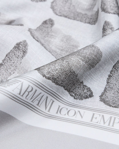 Emporio Armani Silk foulard with Icon print