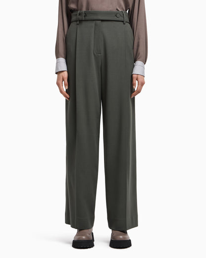 Emporio Armani Barathea wool trousers with a belt