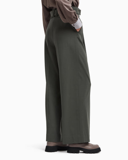 Emporio Armani Barathea wool trousers with a belt