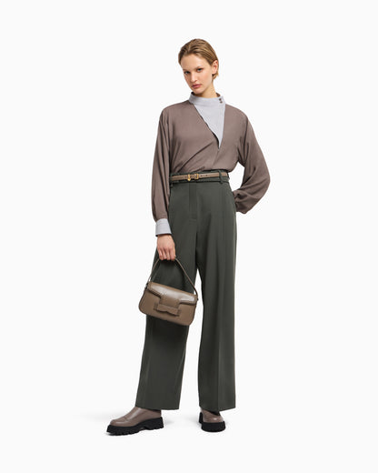 Emporio Armani Fluid muslin shirt with off-centre closure