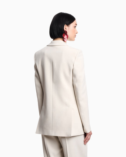 Emporio Armani Single-breasted blazer in envers satin with Jeu de Cartes detail