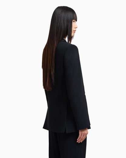 Emporio Armani Single-breasted blazer in envers satin with Jeu de Cartes detail
