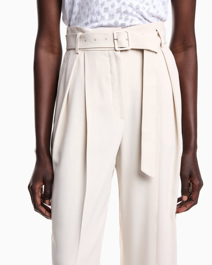 Emporio Armani Envers satin trousers with pleats and belt