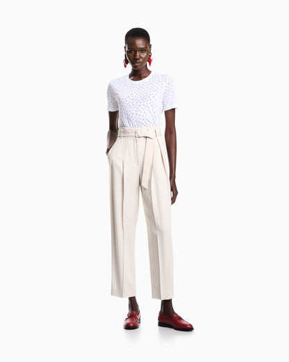 Emporio Armani Envers satin trousers with pleats and belt