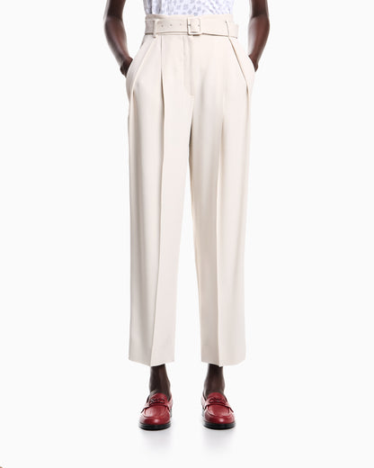 Emporio Armani Envers satin trousers with pleats and belt