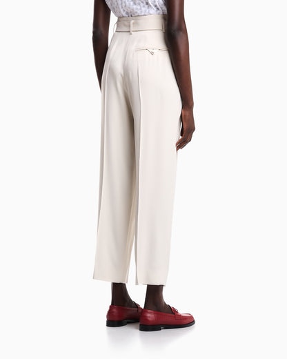 Emporio Armani Envers satin trousers with pleats and belt