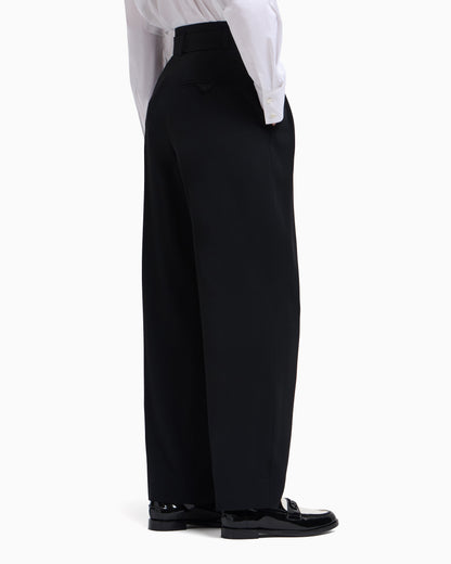 Emporio Armani Envers satin trousers with pleats and belt