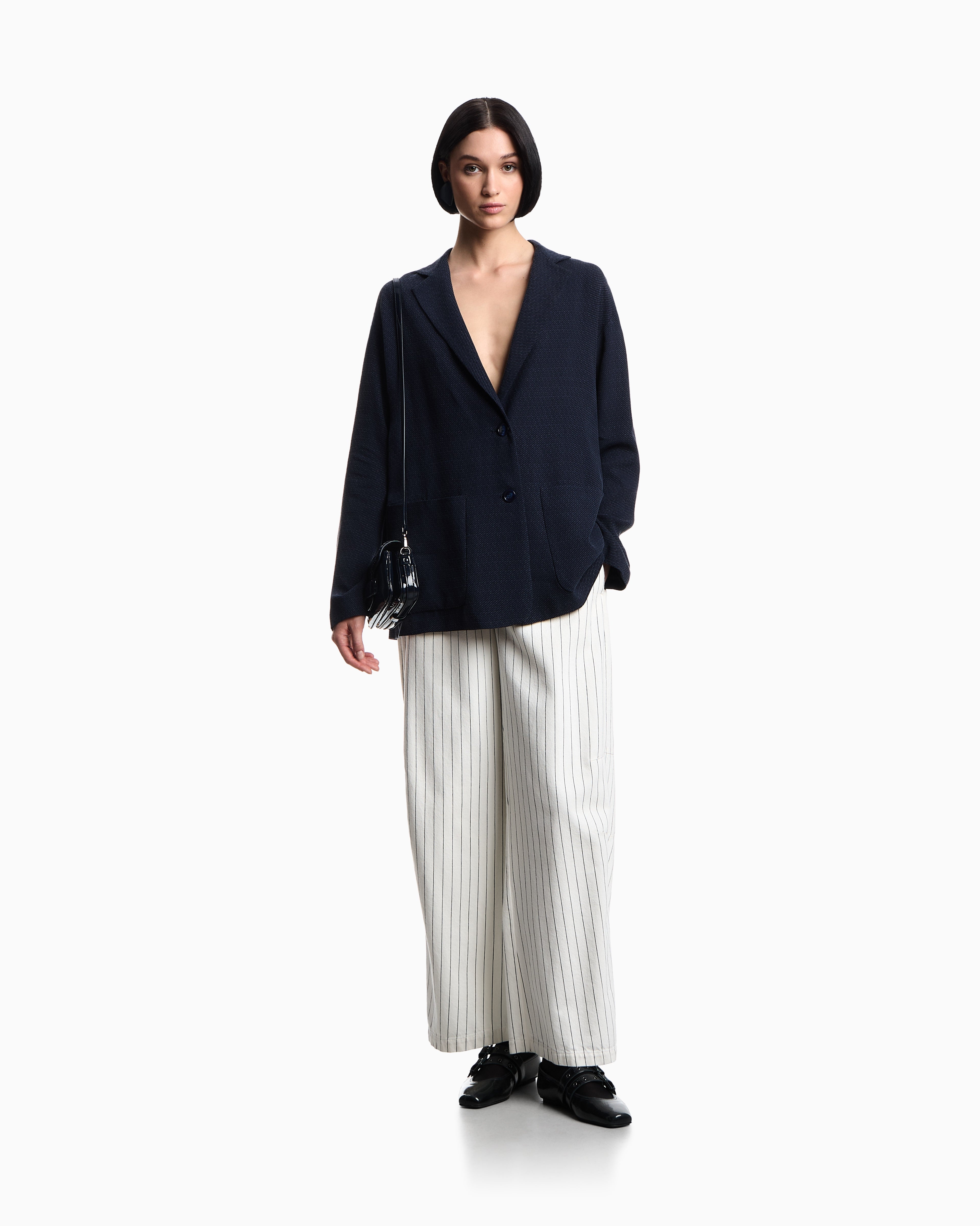 Emporio Armani ASV cupro-blend single-breasted blazer