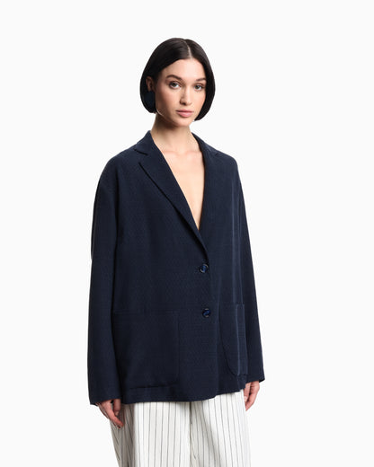 Emporio Armani ASV cupro-blend single-breasted blazer