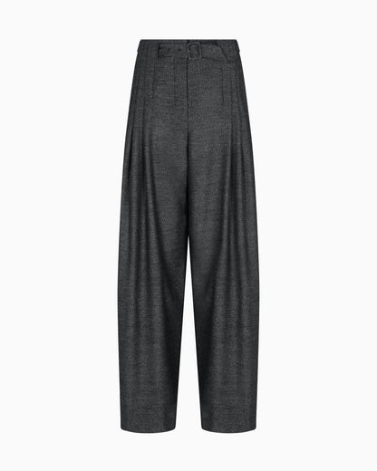 Emporio Armani Trousers with darts and a belt in a mouliné flannel