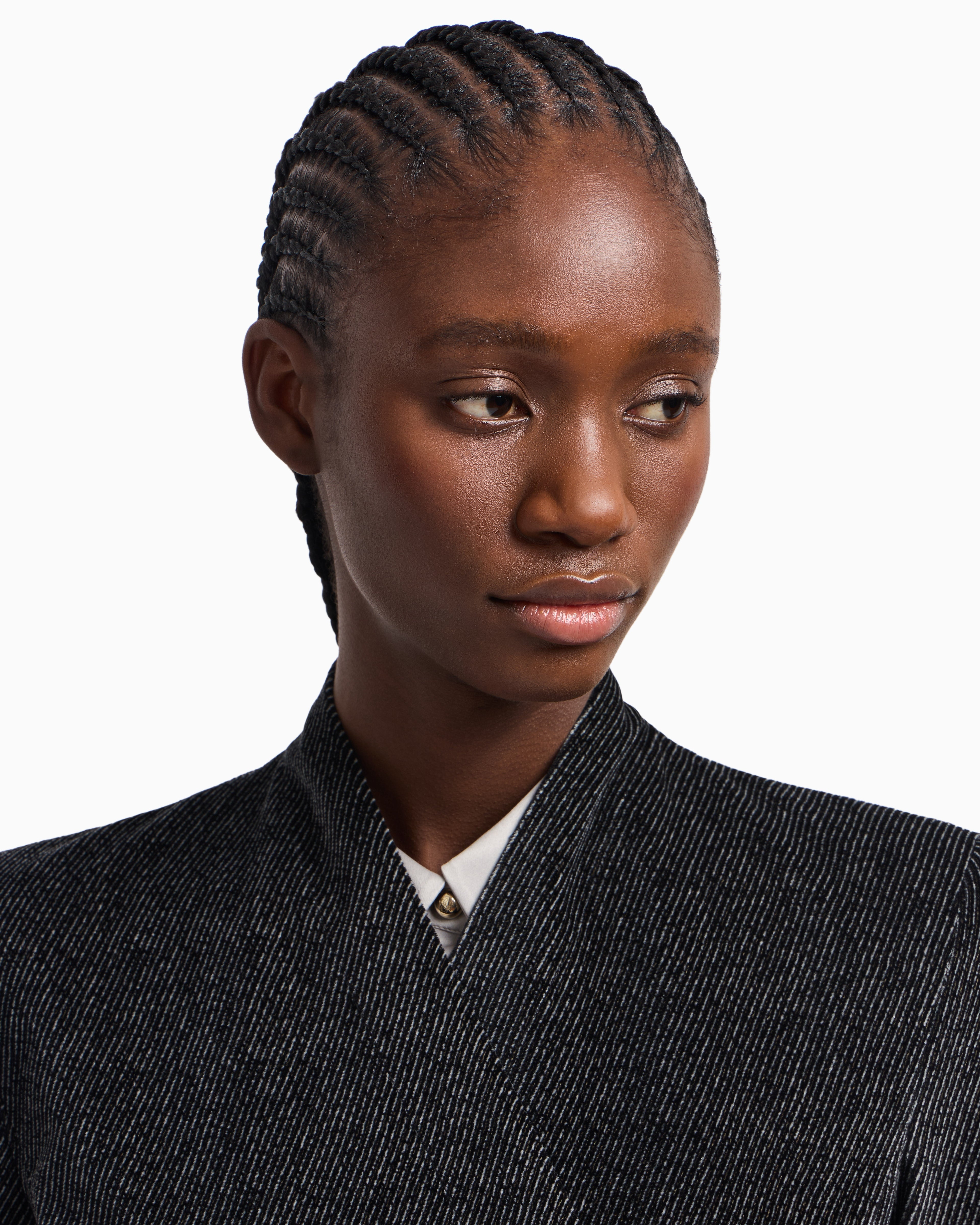 Emporio Armani Cavalry-effect printed velvet jacket with off-centre fastening