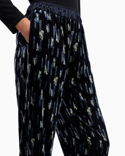 Emporio Armani Printed velvet trousers