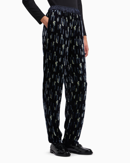 Emporio Armani Printed velvet trousers