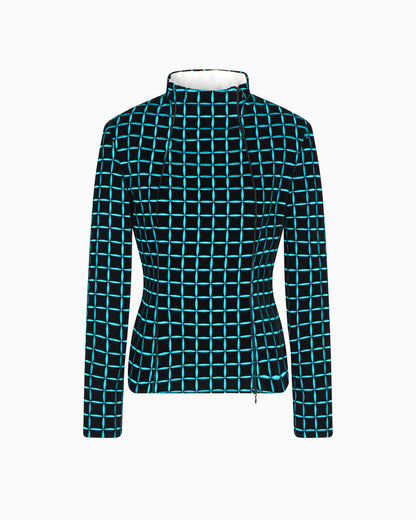 Emporio Armani Velvet jacket with embroidered check motif