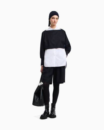 Emporio Armani Winter Urbanism capsule collection polished cotton oversized shirt