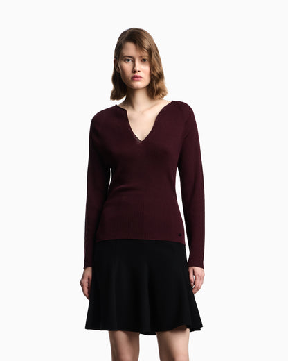 Emporio Armani Polygon capsule collection virgin wool blend V-neck jumper