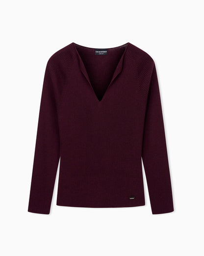 Emporio Armani Polygon capsule collection virgin wool blend V-neck jumper
