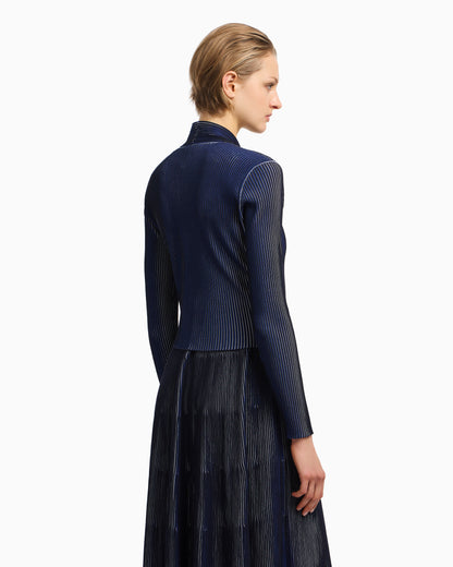 Emporio Armani Plated-effect KFB fabric cardigan