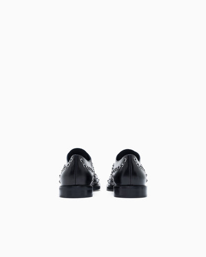 Emporio Armani Leather Brogues With Studs Black