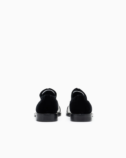 Emporio Armani Velvet Brogues With Nappa-Leather Details Black