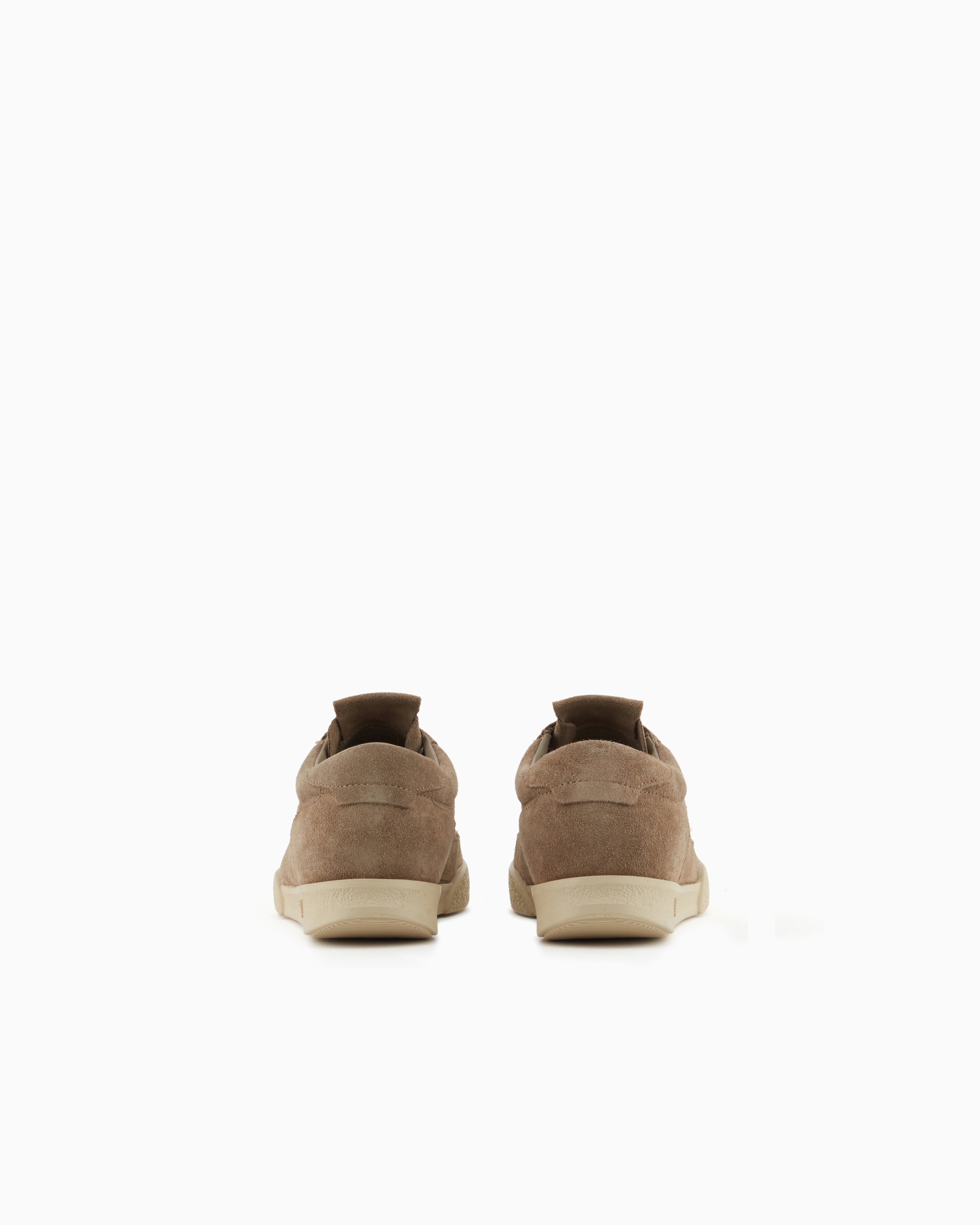Emporio Armani Leather And Suede Sneakers Camel