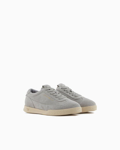 Emporio Armani Leather And Suede Sneakers White