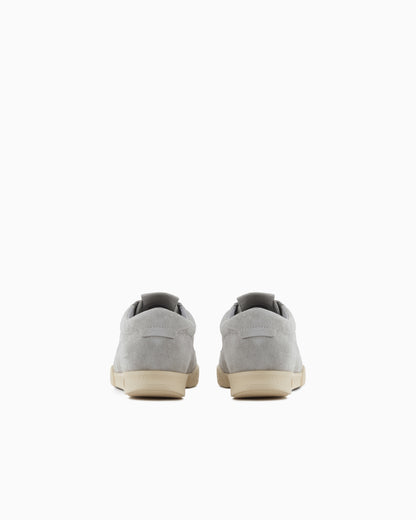 Emporio Armani Leather And Suede Sneakers White