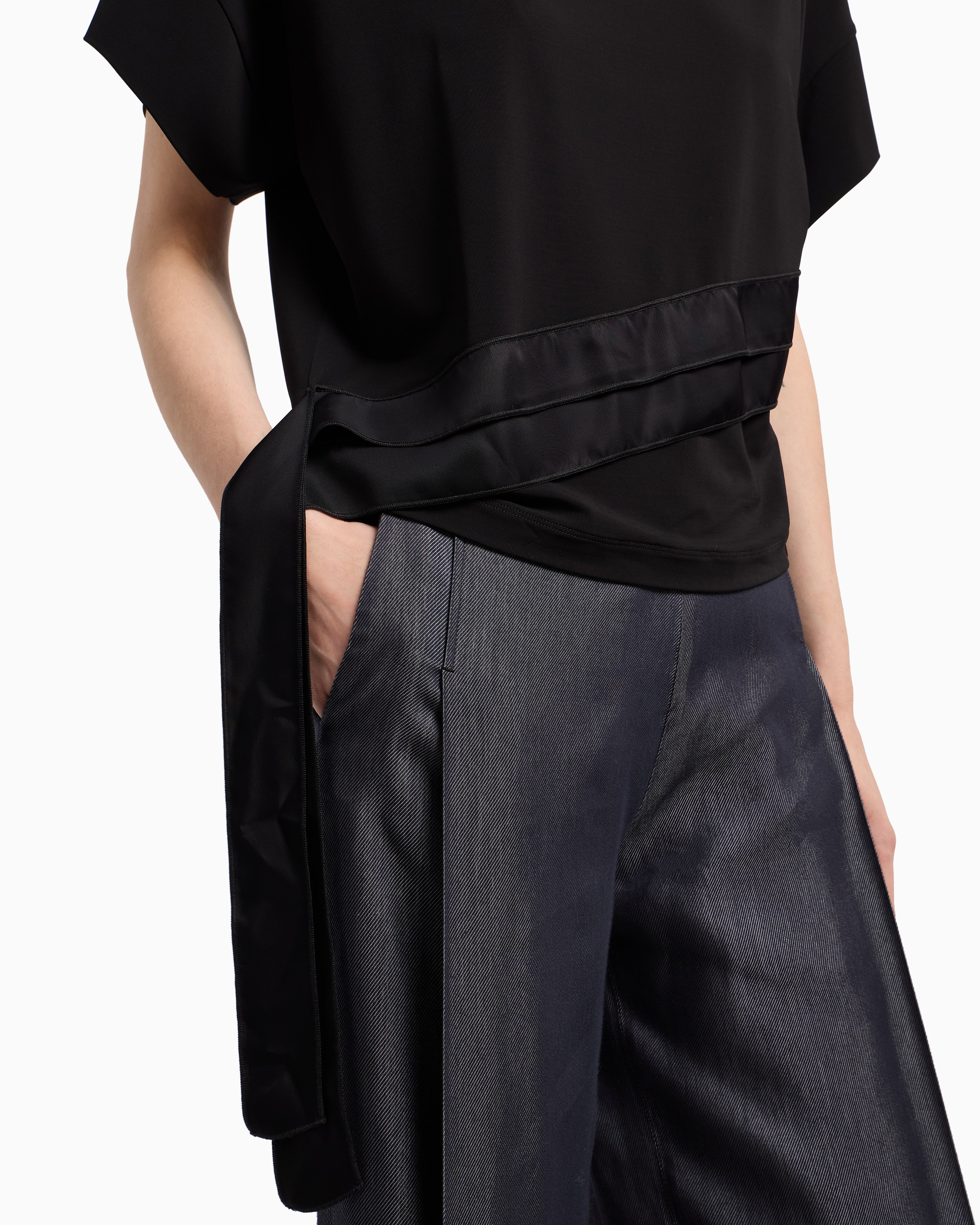 Emporio Armani Polygon capsule collection T-shirt with stretch viscose jersey ribbons