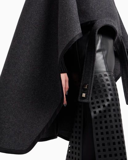 Emporio Armani Polygon capsule collection wool cloth cape