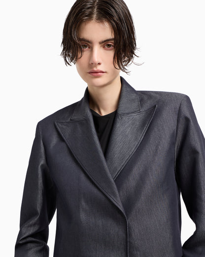 Emporio Armani Polygon capsule collection yarn-dyed gabardine bolero