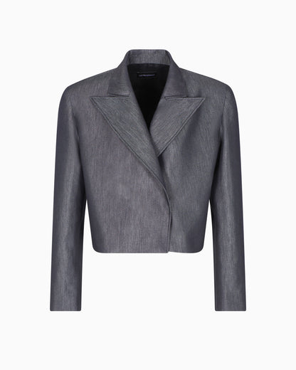 Emporio Armani Polygon capsule collection yarn-dyed gabardine bolero