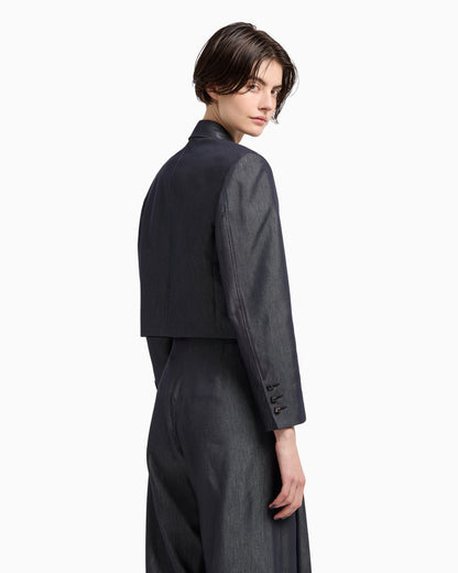Emporio Armani Polygon capsule collection yarn-dyed gabardine bolero