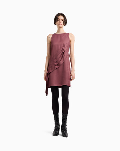 Emporio Armani Polygon capsule collection dress with satin-fringed details