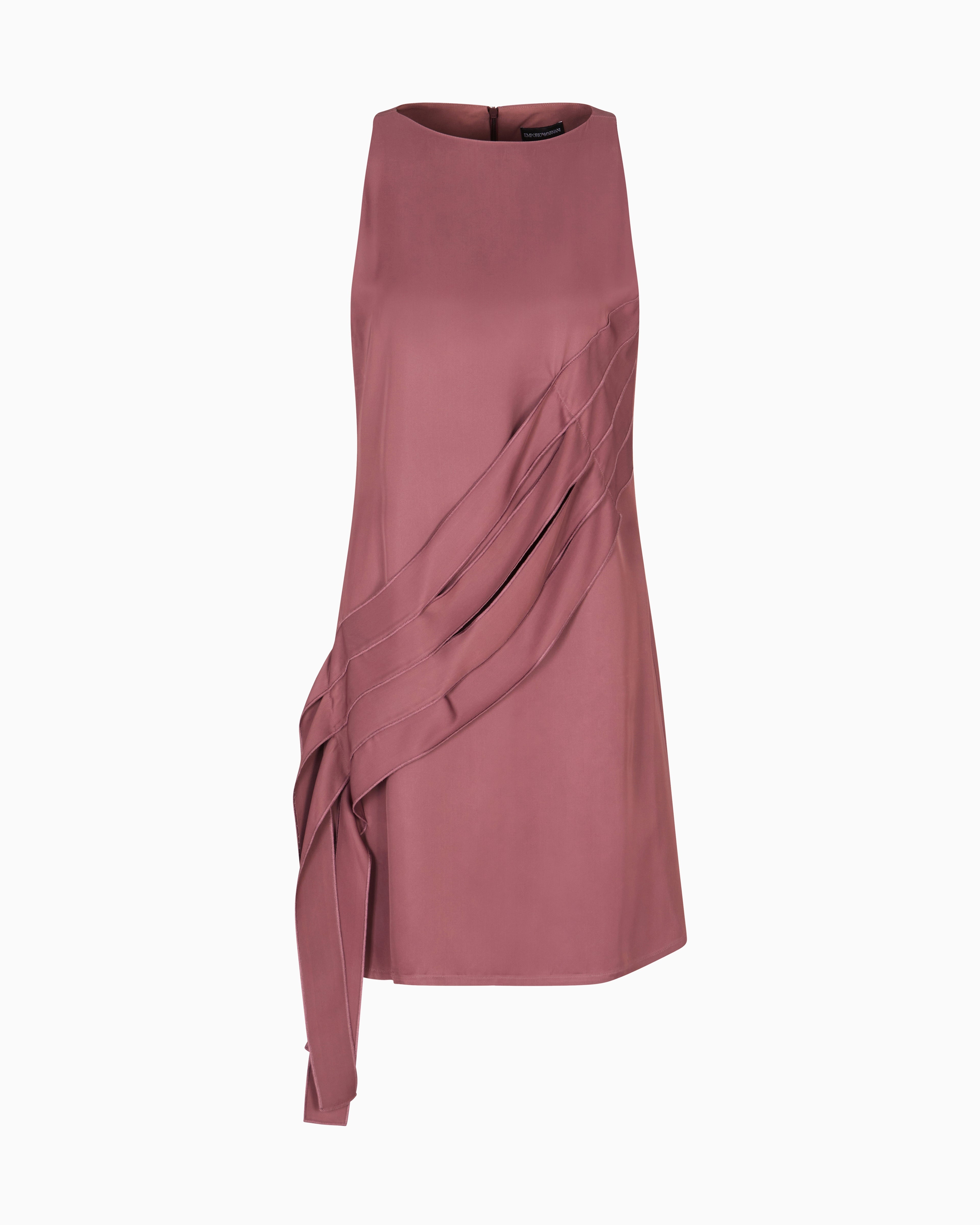 Emporio Armani Polygon capsule collection dress with satin-fringed details