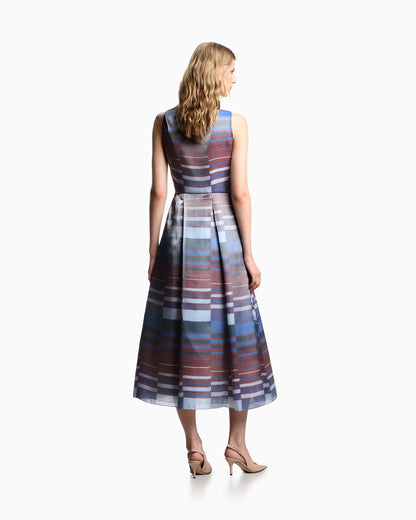 Emporio Armani Technical cady sleeveless dress with pleats