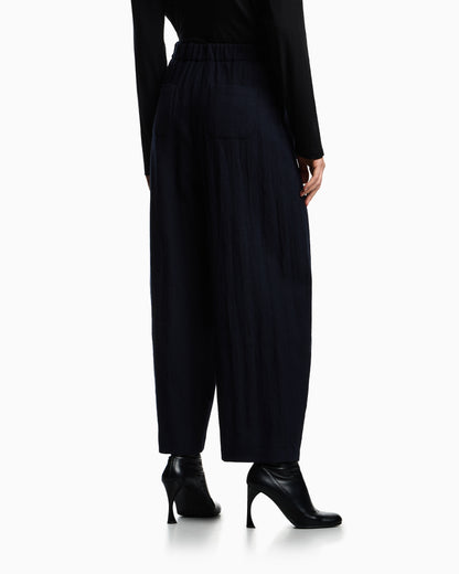 Emporio Armani Washed wool oval-leg trousers