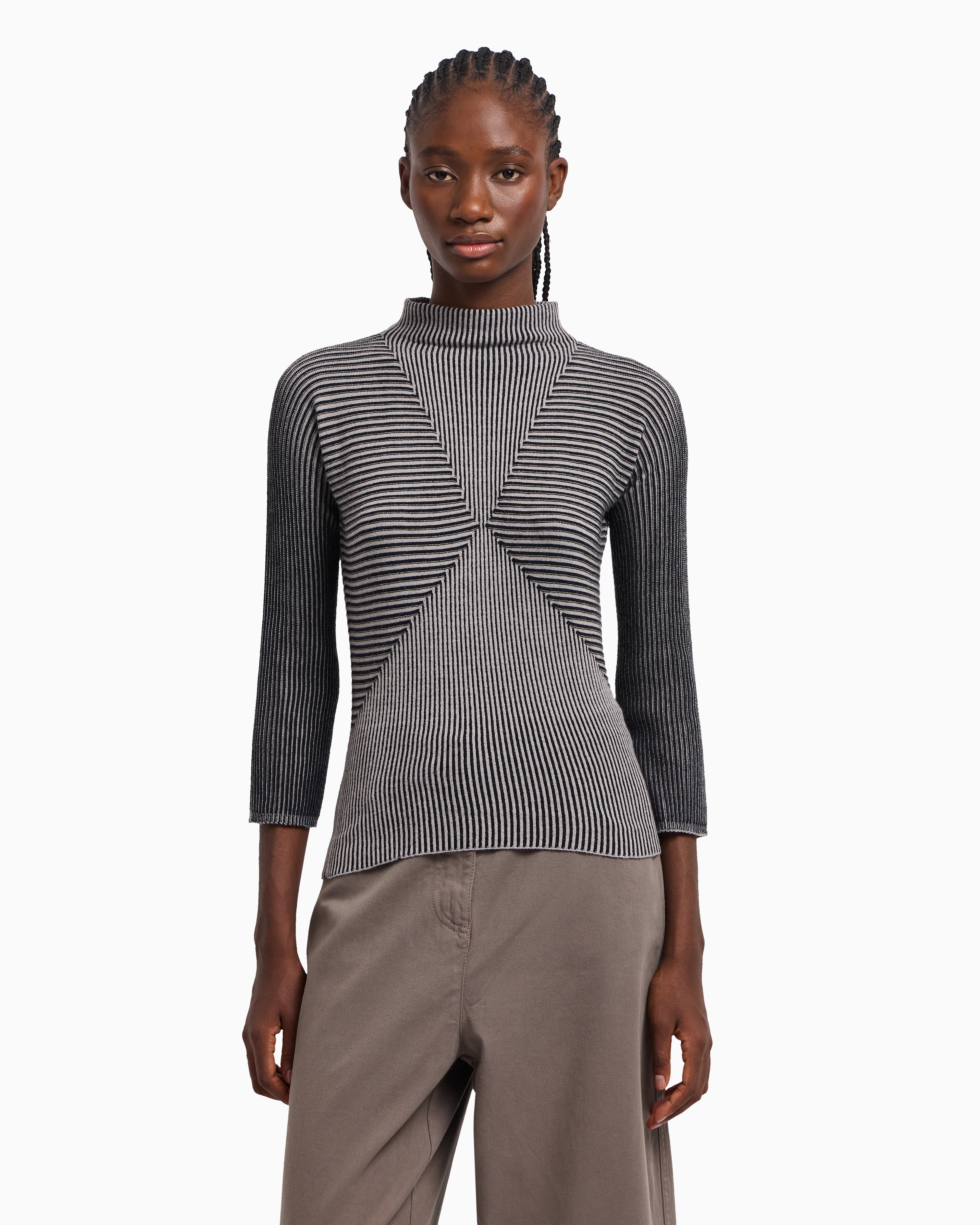 Emporio Armani Jumper with striped links-stitch details