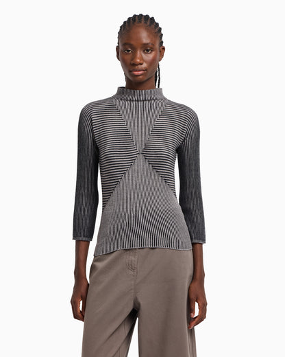 Emporio Armani Jumper with striped links-stitch details