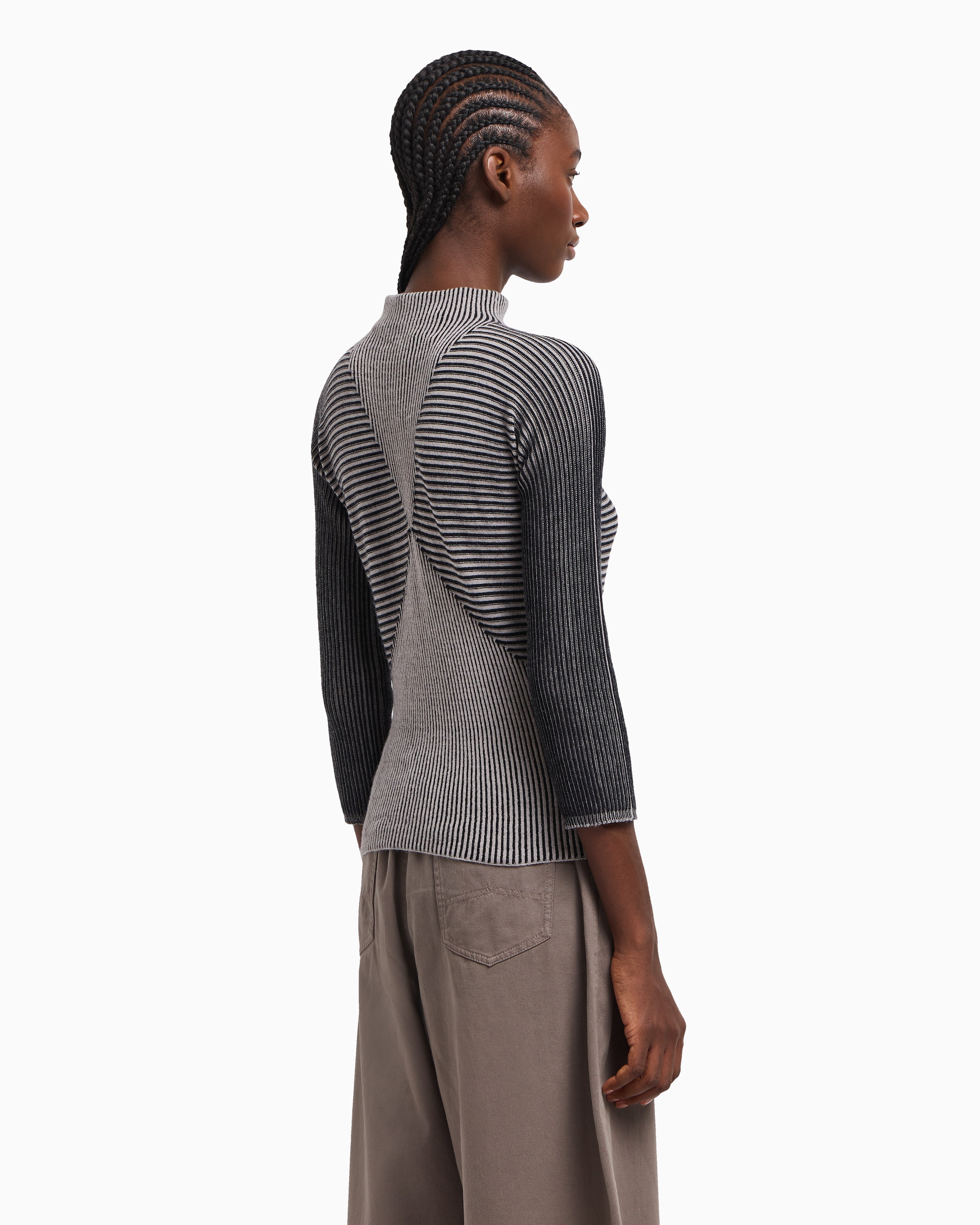 Emporio Armani Jumper with striped links-stitch details