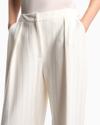 Emporio Armani ASV chevron motif jersey trousers with pleats