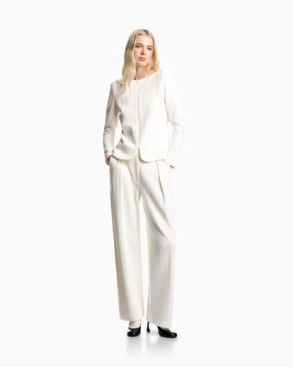 Emporio Armani ASV chevron motif jersey trousers with pleats