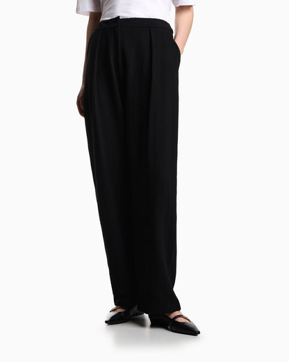 Emporio Armani ASV chevron motif jersey trousers with pleats